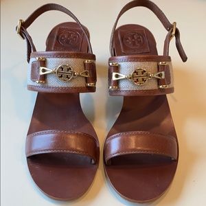 Tory Burch Gold Logo Sandals/Heels